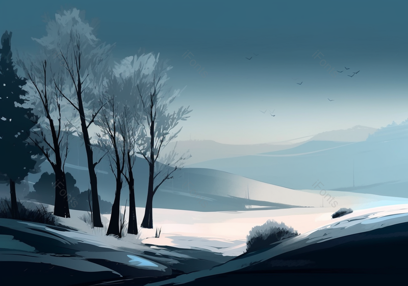 蓝色夜幕背景下的雪山,插画/手绘图,插画/手绘图库,插画/手绘图下载,插画/手绘